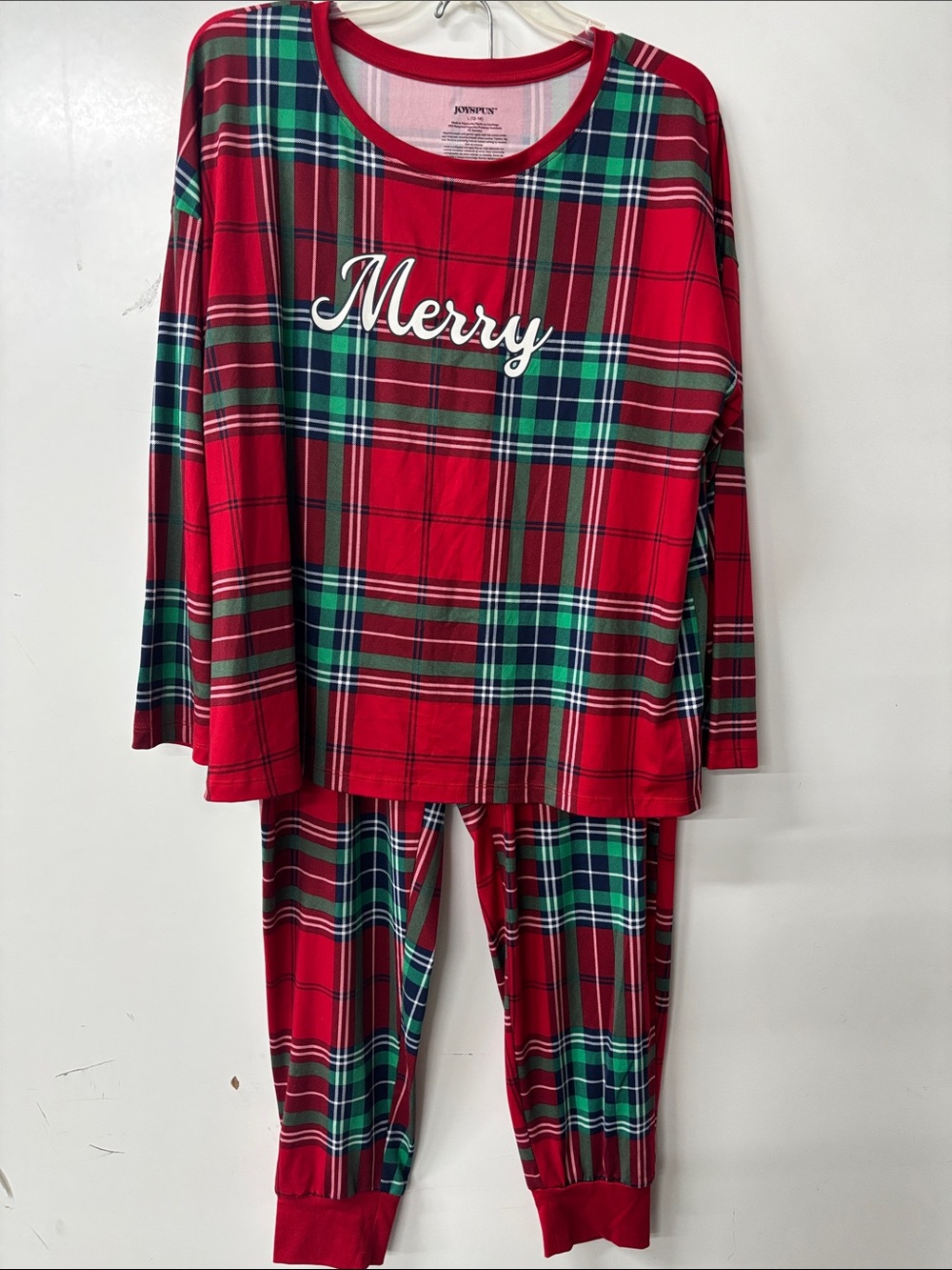 Cozy Merry Plaid Women's Pajama Set - Red